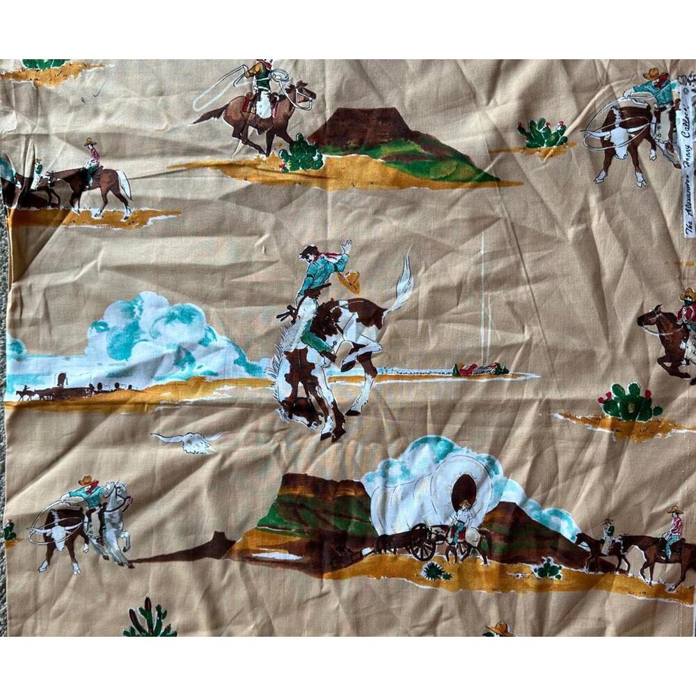 alexander henry Vintage Western Cowboy Print Fabric